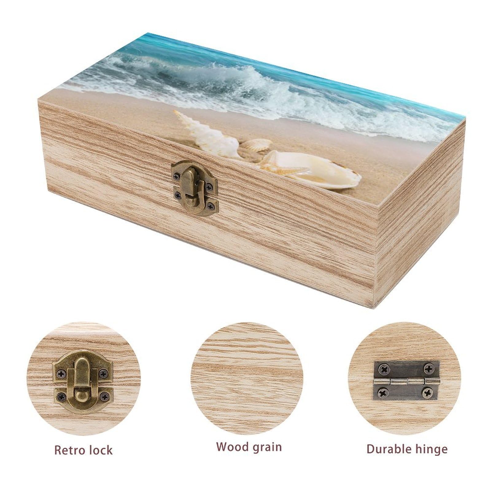 Amazon.co.jp: ナチュラルな 木製 海辺の砂浜にある貝殻の群れ 収納